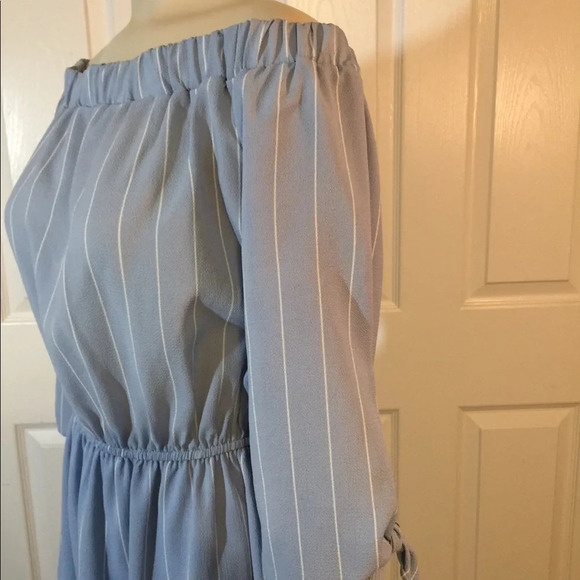 NWOT Soprano Striped Off the Shoulder Dress M - Picture 5 of 14